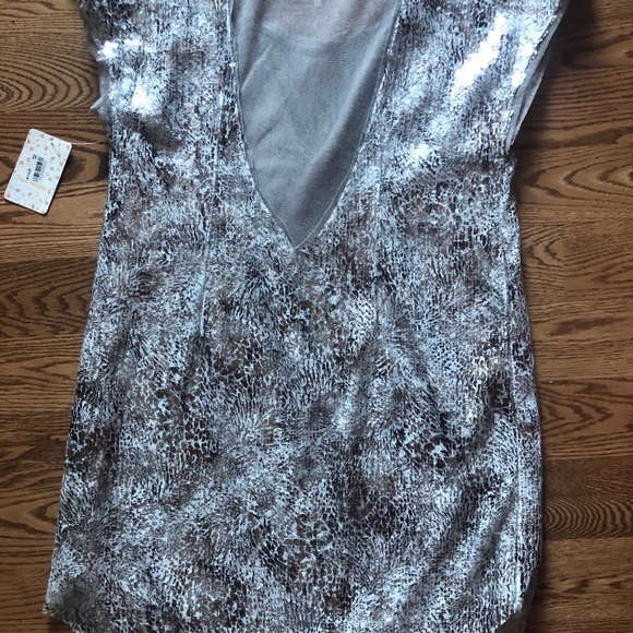 Free People metallic sequin mini dress -NWT - Picture 4 of 8